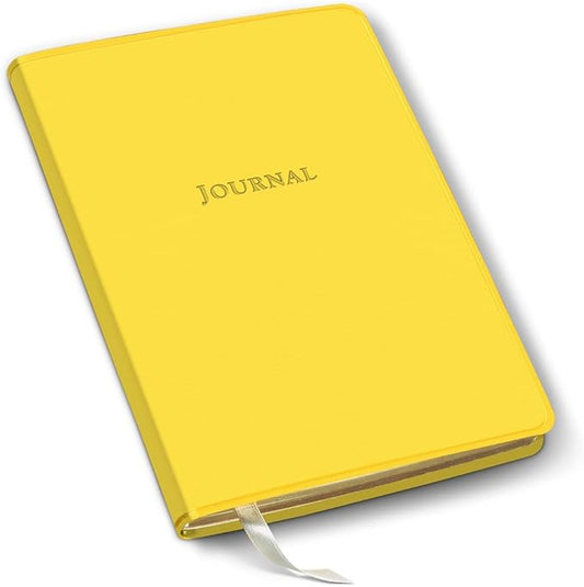 Gallery Leather Journal Notebook - 192 Pages, Softcover, For Men and Women, For Writing, Work & Travel, Handcrafted - Caribbean Yellow - 8 x 5.5, Desk Lined
