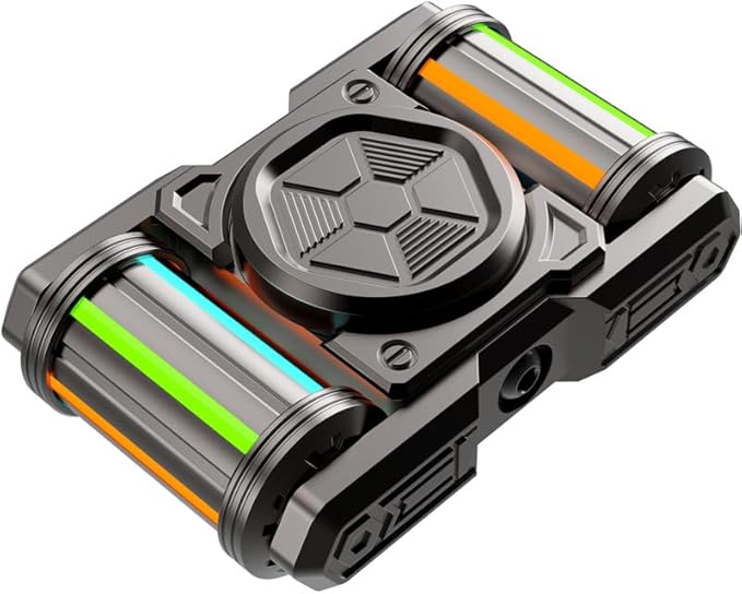 Fidget Roller, Metal - Adult Handheld Fidget Toy | Helps Relieve Stress, Anxiety, Tension | Promotes Focus, Clarity | Compactness, Variety of Play (Gray)