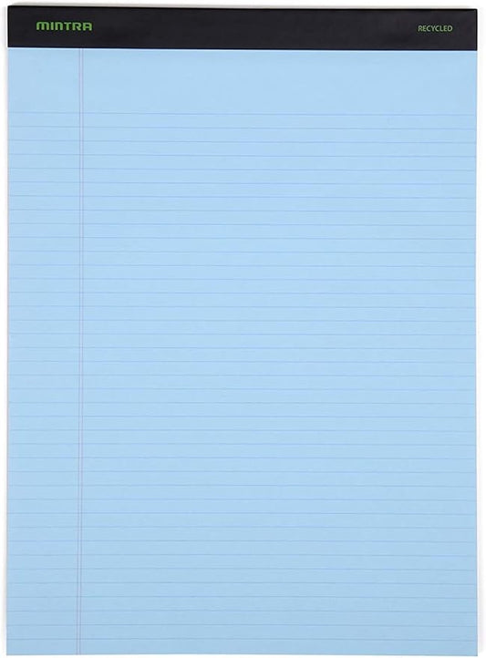 Mintra Office Legal Pads, ((Basic 6pk - (Pastel Version #3), 8.5in x 11in, Narrow Ruled)) - Includes 2 Blue Writing Pads, 2 Pink Writing Pads and 2 Green Writing Pads