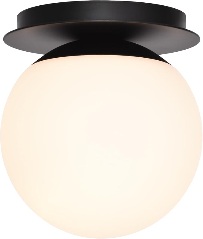 Wall Sconces, 1 Light Modern Globe Sconce in Matte Black, Wall Light for Bedroom Bathroom Living Room & Hallway Vanity Lighting, Ceiling Light Fixture