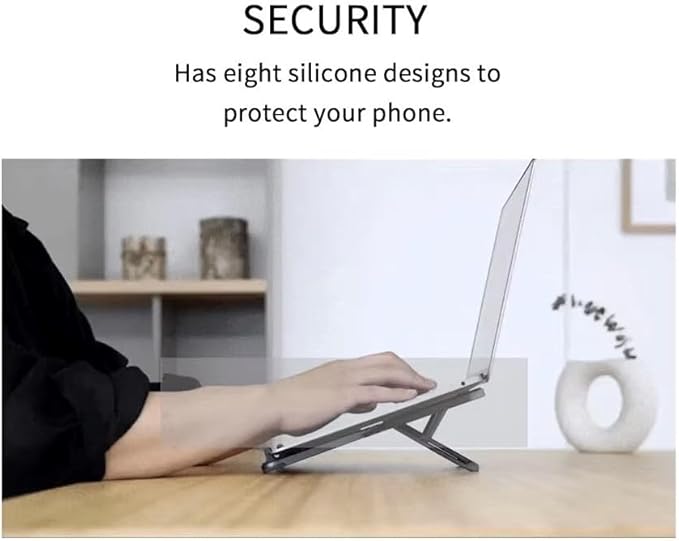 Laptop Stand, Ergonomic Aluminum Riser with 7 Adjustable Heights Foldable, Compatible with Laptop 10-15.6'' and Tablet