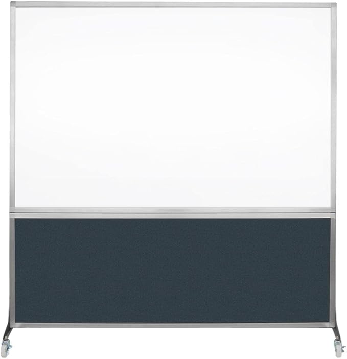 DivideWrite Mobile Whiteboard | Double Sided Dry Erase Board | Portable Office Cubicle Partition | Display for Classrooms, Conference Rooms, Meeting Areas and More | Blue Spruce 6' Wide x 6' Tall