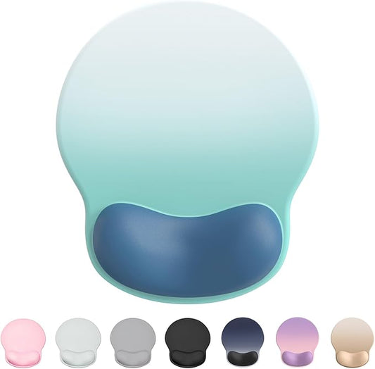 Ergonomic Mouse Pad Wrist Support, Comfortable Mouse Pad Wrist Rest, Relieve Wrist Pain Gel Mouse pad, Non-Slip Rubber Base Mousepad for Laptop, Computer(Gradient White Blue)