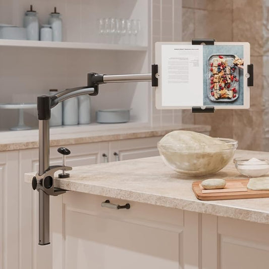 LEVO G2 Clamp on Tablet Holder for Desk: iPad Holder Stand, Kindle Holder, iPad Desk Mount, Premium