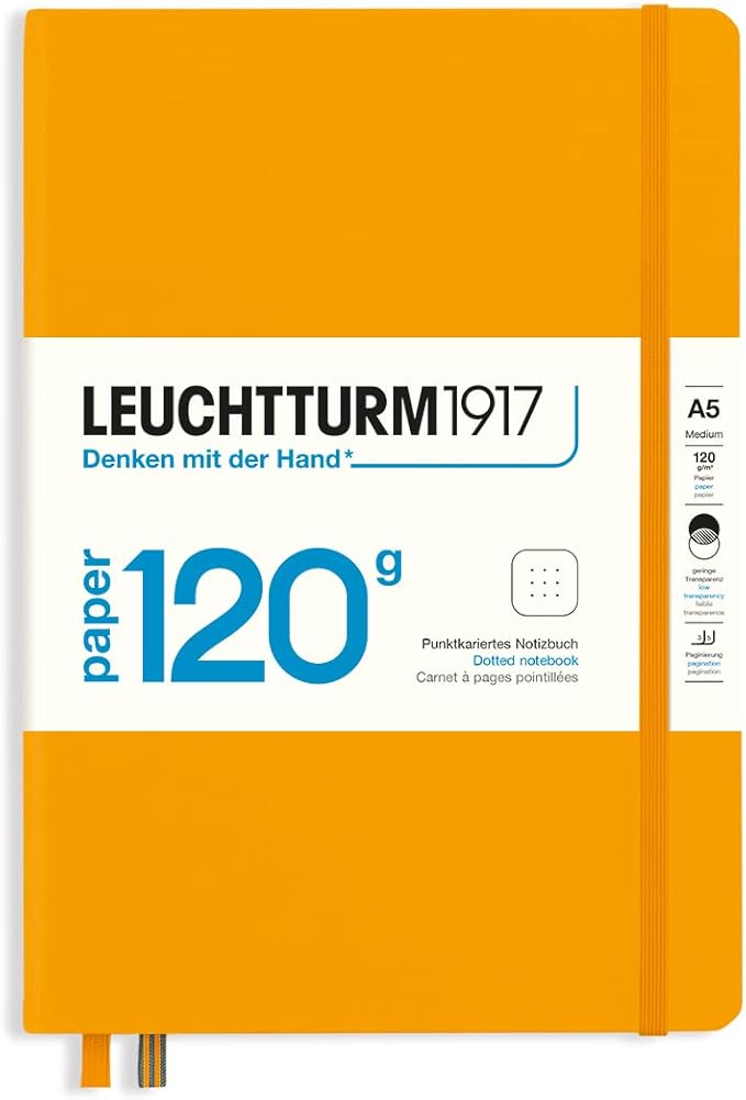LEUCHTTURM1917 - 120G Special Edition - Medium A5 Dotted Hardcover Notebook (Rising Sun) - 203 Numbered Pages with 120gsm Paper