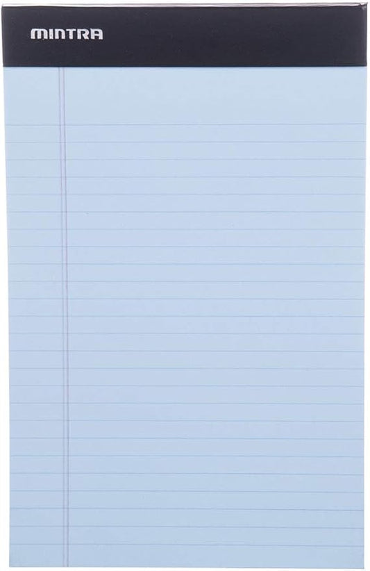 Mintra Office Legal Pads - ((BASIC PASTEL 6pk, 5in X 8in, NARROW RULED)) - 50 Sheets per Notepad, Micro perforated Writing Pad, Notebook Paper for School, College, Office, Professional