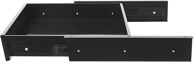 Under Desk Mounted Sliding Pull-out Drawer, 21.6 x 14 x 3inch Under Desk Office Storage Organizer, Mounts to Desktops Workbenches Over 0.787 Inches Thick, Load Capacity 2kg, Black