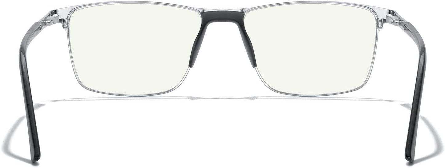 MERRY'S Fashion Blue Light Blocking Glasses - Reading Glasses Metal Frame Spring Hinge Readers for Men Eyeglasses