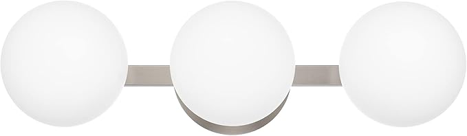 Bathroom Vanity Light Fixtures, Modern 3 Lights Globe Wall Sconce Lighting Brushed Nickel, Porch Wall Mount Light Fixture for Bathroom, Mirror Cabinets Hallway Stairs