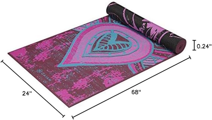 Gaiam Yoga Mat - Premium 6mm Print Reversible Extra Thick Non Slip Exercise & Fitness Mat for All Types of Yoga, Pilates & Floor Workouts (68" x 24" x 6mm Thick)
