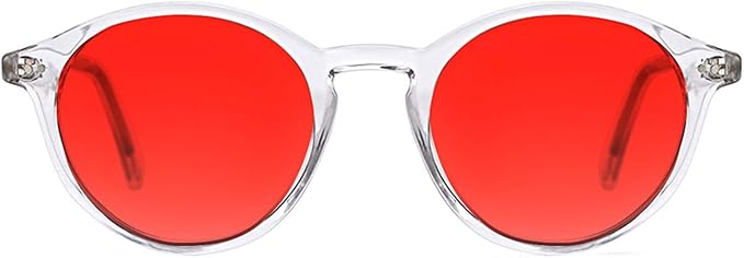 TIJN Blue Light Blocking Glasses Men Women Vintage Thick Round Rim Frame Eyeglasses