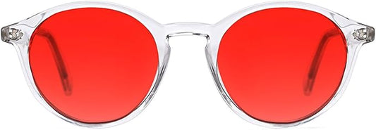 TIJN Blue Light Blocking Glasses Men Women Vintage Thick Round Rim Frame Eyeglasses