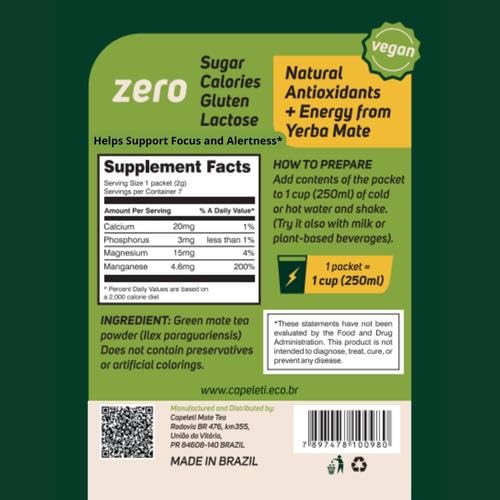 SuperMathe Yerba Mate Powder – 4-Pack (7 Blisters Each, 28 Total) – Single-Serve Blister Packs – Original Green Mate Flavor