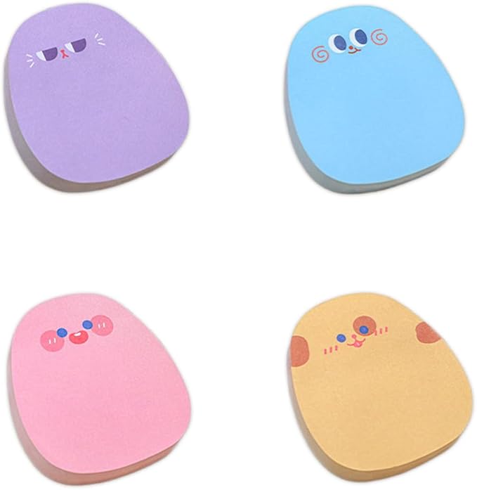 4 Pads Cute Animal Reusable Funny to Do List Stick Note Pads