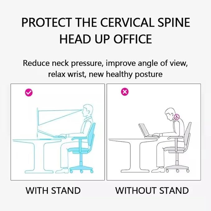 Laptop Stand, Aluminum Light Weight Alloy Silicon Foldable, Ergonomic Aluminum Riser with 7 Adjustable Heights, Compatible with Laptop 10-15.6'' and Tablet