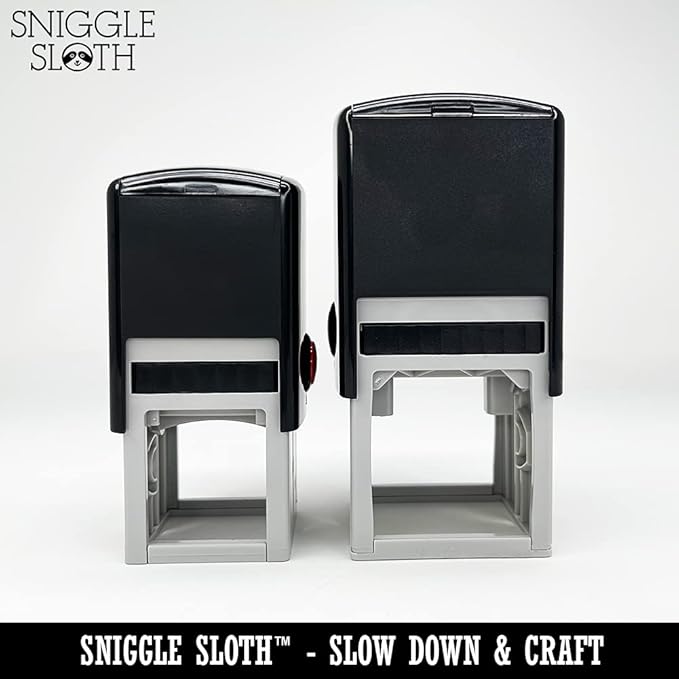 Blank Calendar Monday Start Goal Habit Tracker Self-Inking Rubber Stamp Ink Stamper - 1 Inch Small - Brown Ink