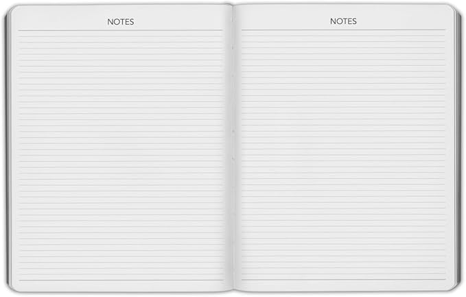 Harbor Weekly Journal Notebook Planner 2025-2026 - Lined, Durable Faux Leather, Softcover, 176 Quality Pages, For Men and Women, For Writing, Work & Travel, Cambridge Orchid Flower - 9x7"