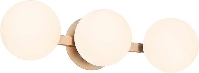 Bathroom Vanity Light Fixtures, Modern 3 Lights Globe Wall Sconce Lighting Brushed Nickel, Porch Wall Mount Light Fixture for Bathroom, Mirror Cabinets Hallway Stairs