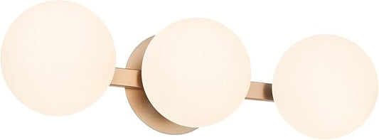 Bathroom Vanity Light Fixtures, Modern 3 Lights Globe Wall Sconce Lighting Brushed Nickel, Porch Wall Mount Light Fixture for Bathroom, Mirror Cabinets Hallway Stairs