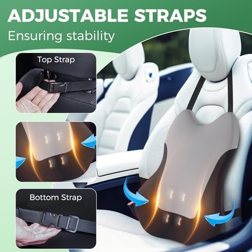 Lumbar Support Pillow for Office Chair Car, Gaming Chair Lower Back Pain Relief Memory Foam Cushion with 3D Soft Cover Enhance Your Driving Comfort Ergonomic Orthopedic Car Back Rest