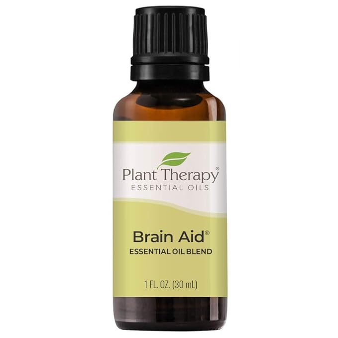 Plant Therapy Brain Aid Essential Oil Blend for Focus & Attention 100% Pure, Undiluted, Natural Aromatherapy, Therapeutic Grade 30 mL (1 oz)