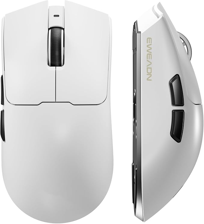 S9 Pro Wireless Gaming Mouse, 59G Ergonomic Computer Mouse, Triple Modes, 8K Polling, 26K DPI, PAW3395 Optical Sensor, Kailh Switch, 250h Battery Life, Programmable for PC/Win/Mac(White)