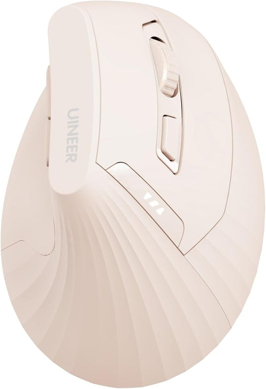 Ergonomic Wireless Mouse Pink,Bluetooth Vertical Mouse with BT5.0/4.0/2.4G, Rechargeable with Battery Indicator,Ergonomic Design for Comfort and Reduced Wrist Strain for Home,Office Use Pink