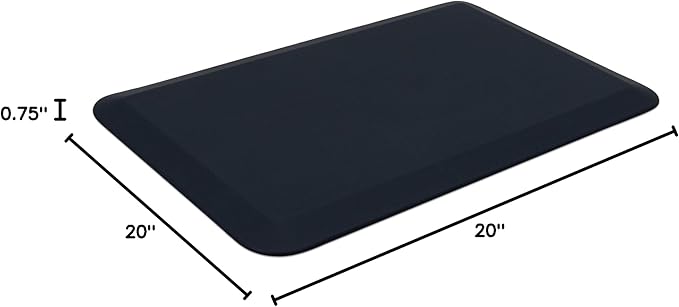 NewLife by GelPro Anti-Fatigue Designer Comfort Kitchen Floor Mat, 20x32”, Leather Grain Navy Stain Resistant Surface with 3/4” Thick Ergo-Foam Core for Health and Wellness