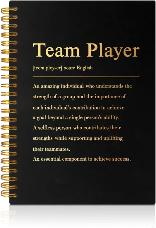 Team Player Definition 160 Blank Pages Spiral Notebook, Teamwork Gifts for Staff, Leader Appreciation Gifts, Thank you Gifts for Female male Boss Leader Manager, Teamwork Gifts for Coworkers