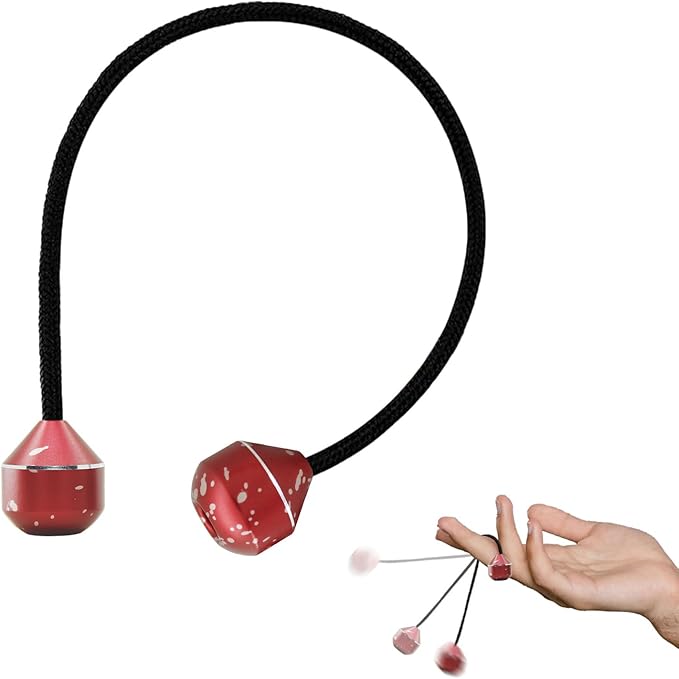 Fidget Beads, Metal Fidget Toy EDC Anxiety Relief Toy for Men Women Teens Skill Players Stress Relief Toys(A-Red&White)