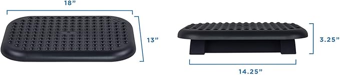 Mount-It! Ergonomic Foot Rest Under Desk | Adjustable Tilt Footrest with Textured Massage Surface | Work Footstool Under Office Desk Foot Support - Black
