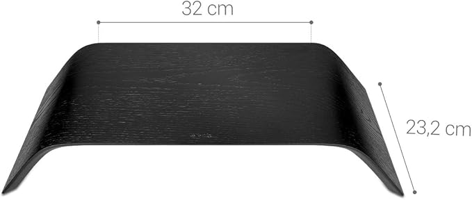 kalibri Wood Monitor Stand Riser - Computer Desk Holder Desktop Dock Wooden Mount Display for PC TV Screen Notebook Laptop - Oak with Black Stain