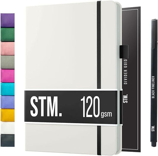 Bullet Dotted Journal Dot Grid Notebook | A5 Daily Journaling Notebooks for Personal Writing, Work, Women | 120gsm Thick Paper, Hard cover, Lay Flat Binding | 5x7 Journals Cuaderno Libretas de apuntes