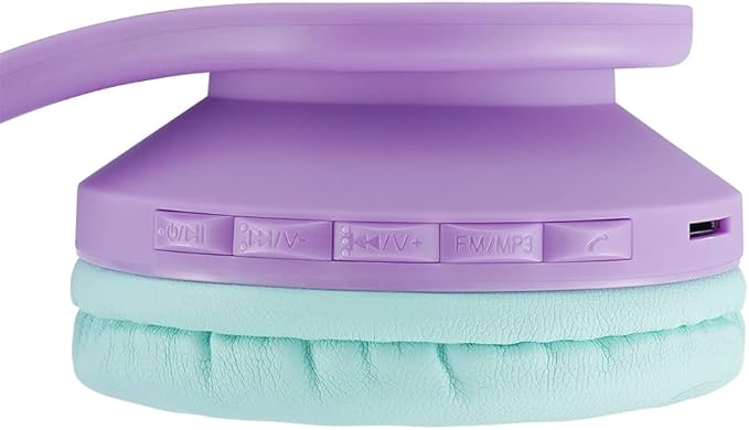 PowerLocus Bluetooth Headphones for Kids, Wireless Foldable Headphones Over Ear, Headphone with Microphone, 85DB Volume Limit, Wireless and Wired Headset with Micro SD, FM for Cellphones, Tablets, PC