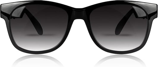 Bone Conduction Glasses with Open-Ear Headphones, Smart Glasses Dual Bluetooth Pairing, Blue Light Glasses, IP6 Waterproof, Hand-Free Calls and Music, Gifts for Dad, Dark Gray