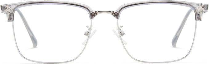 Cyxus Men Blue Light Blocking Glasses Half Rimless Computer Gaming Glasses Square Fashion Glasses 8133