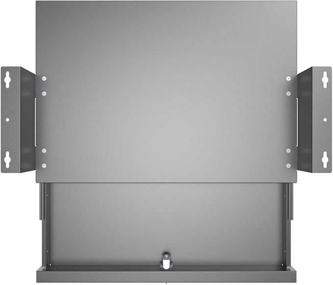 17 Inch Wide Under Desk Lockable Sliding Out Drawer, Pulling Out Secure Storage Organizer Under Desk with a Crossbar Max. 3.2" High at Office or Home, 12 Inch Deep