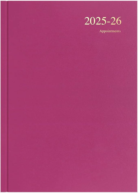 Collins 'Essentials' 12 Month Mid/Academic Year Planner, July 2025-July 2026 - ESSA43M.63-2526 - Week-to-View Appointments Diary, A4 Hard Cover, Deep Pink