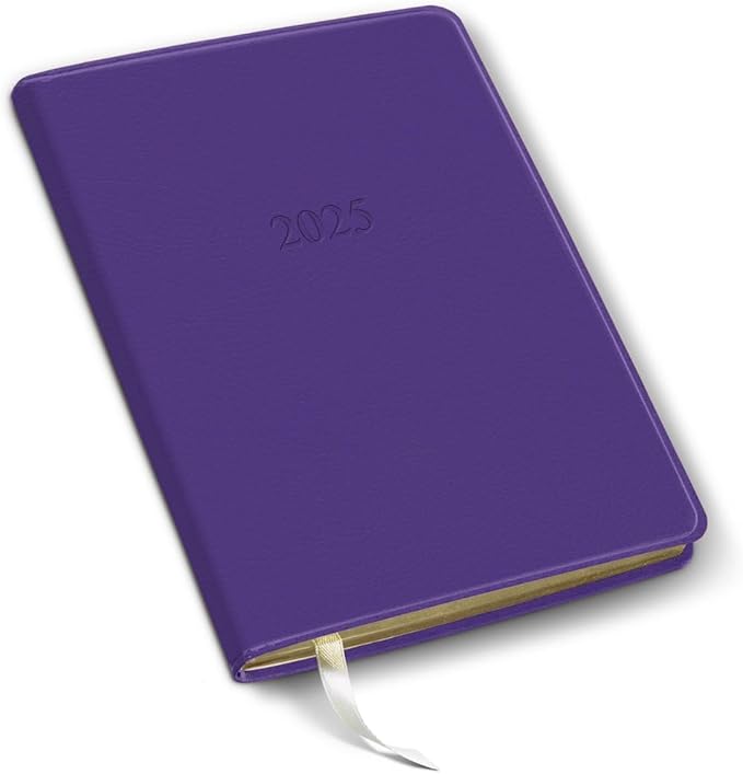 Gallery Leather Desk Weekly Monthly Planner 2025, Elegantly Bound Calendar Planner and Notebook with Stylish Gold-Gilded Page Edges, 12 Months - Caribbean Hibiscus - 8 x 5.5 "