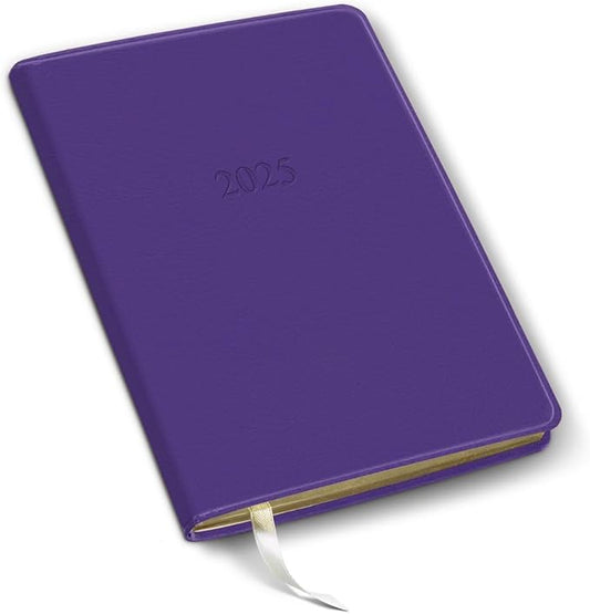 Gallery Leather Desk Weekly Monthly Planner 2025, Elegantly Bound Calendar Planner and Notebook with Stylish Gold-Gilded Page Edges, 12 Months - Caribbean Hibiscus - 8 x 5.5 "