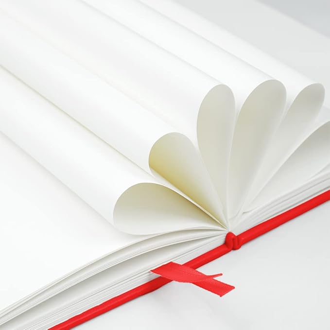 JOYEUX Blank Journal Notebook, A5, 160 Pages 100 Gsm Thick Sketch Books Hardcover Journal for Writing, 5.7 inches x 8 inches Notebooks for Work (Red)