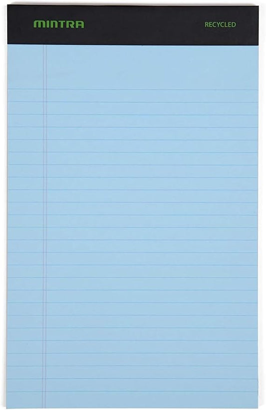 Mintra Office Legal Pads, ((Basic 6pk - (Pastel Set #3), 5in x 8in, Narrow Ruled)) - Includes 2 Blue Writing Pads, 2 Pink Writing Pads and 2 Green Writing Pads