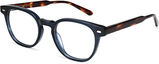 Dollger Blue Light Blocking Glasses For Woman Men Thick Square Frame Round Non-Prescription, For Computer,Work, TV,Gaming