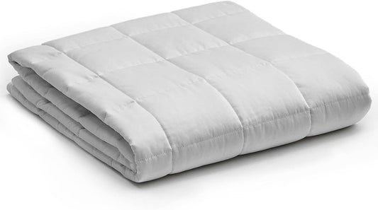 YnM Weighted Blanket,Heavy 100 Percent Oeko-Tex Certified Cotton Material(Light Grey, 80''x87'' 30lbs), Two Persons(140~240lb) Sharing Use on Queen/King Bed | A Duvet Included