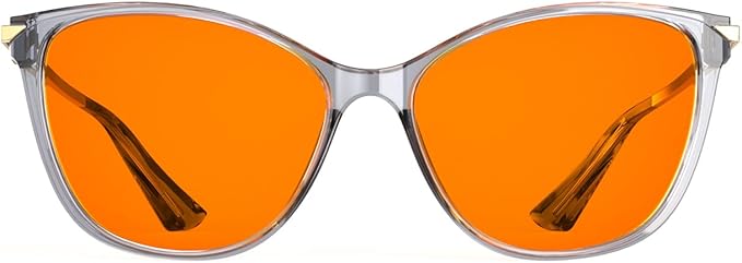 Bloomoak Cat-Eye Blue-Light Glasses | 99% Filter Amber Lens |Oversized frames Make you Look Younger| Sleep & Gaming