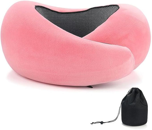 Ergonomic Memory Foam Neck Pillow for Travel & Home - Supportive, Washable Cover, Ideal for Airplanes, Cars, Office Naps - Neck Pain Relief