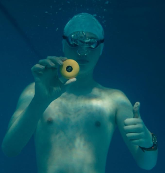 SONR Music, Open-Ear Underwater Music Player for Swimmers, Swimming Headphones, Waterproof Bone Conduction MP3 Player, Underwater Swimming Headphones with Bluetooth (Sunny)