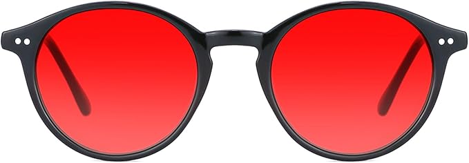 TIJN Blue Light Blocking Glasses Men Women Vintage Thick Round Rim Frame Eyeglasses