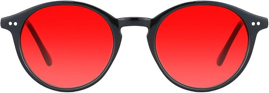 TIJN Blue Light Blocking Glasses Men Women Vintage Thick Round Rim Frame Eyeglasses