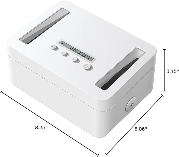 Vaydeer Metal Time Lock Box, Phone Locked box with Timer, Locking Safe Storage, Self-Control Locker with USB C Charge, Child Lock, Smart Timed Release Jail for Phone/iPad Mini/Remote/Medicine/Snack
